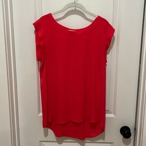 Coral pink short sleeve blouse